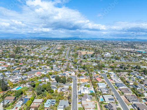 Aerial view of residential urban sprawl in San Diego, South California, USA