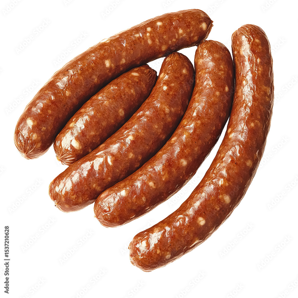 Freshly Made Sausages on a Black Background Freshly Made Sausages on a Black Background