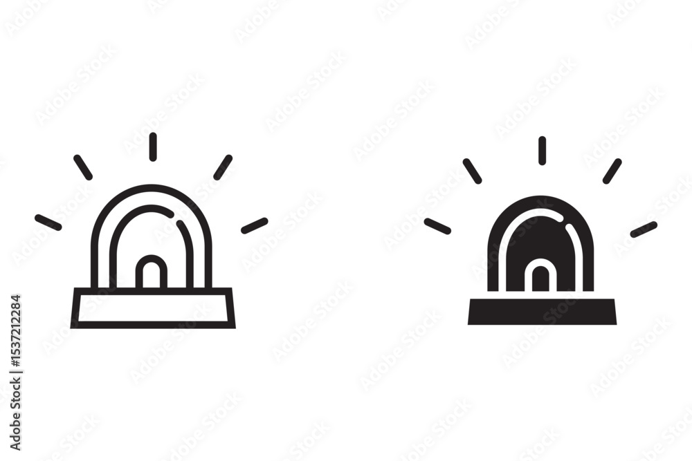 Alarm siren icon set. Emergency siren icon. Ambulance siren or police icon, vector illustration Alarm siren icon set. Emergency siren icon. Ambulance siren or police icon, vector illustration