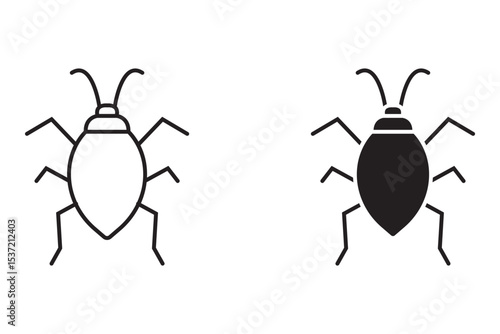 Cockroach icon set. pest, insect, bug, insect, crawling, flea, nuisance on white background vector. Cockroach, editable scratch icon