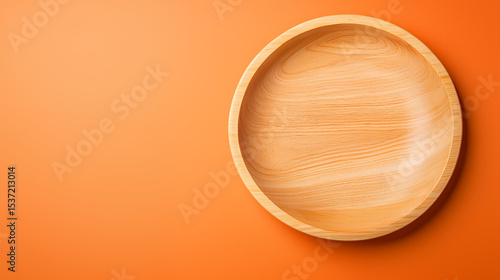 wooden plate isolated on white