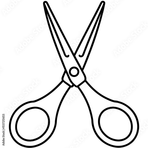 Minimal Surgical Scissors Line Art
