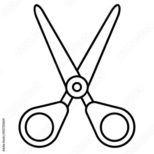 Minimal Surgical Scissors Line Art
