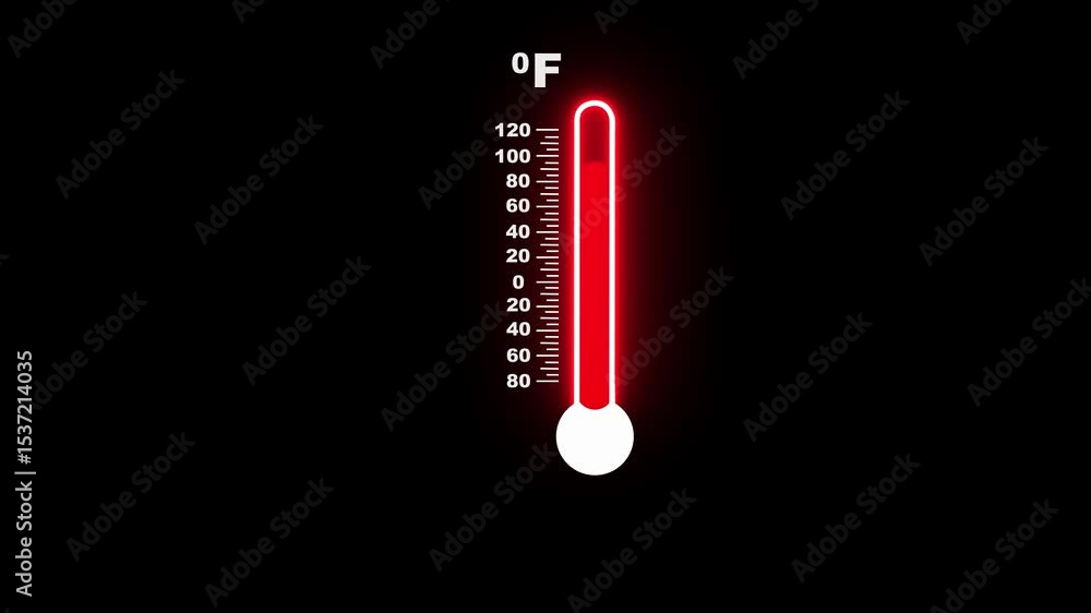 Digital fever thermometer animation with black background. Thermometer ...