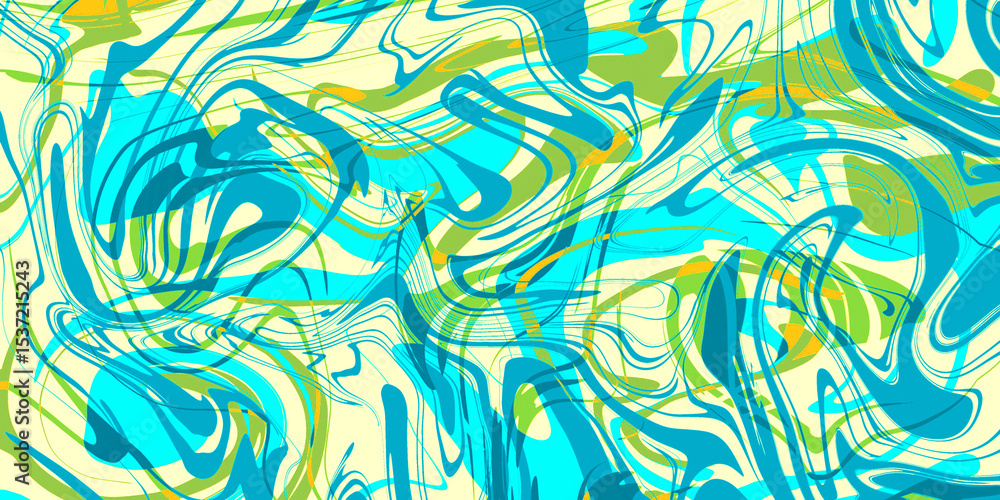 Fototapeta premium Vibrant Fluid Art Background — Radiant Flow and Fine Color Lines, bright glowing colors, cyan, magenta, yellow, electric blue, modern branding, product packaging, or creative web and print