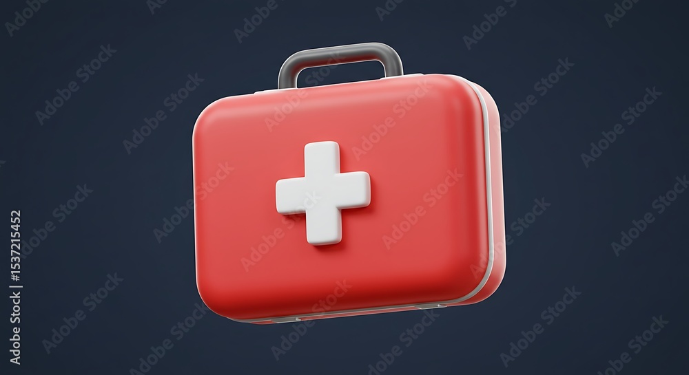 Fototapeta premium Red First Aid Kit Illustration