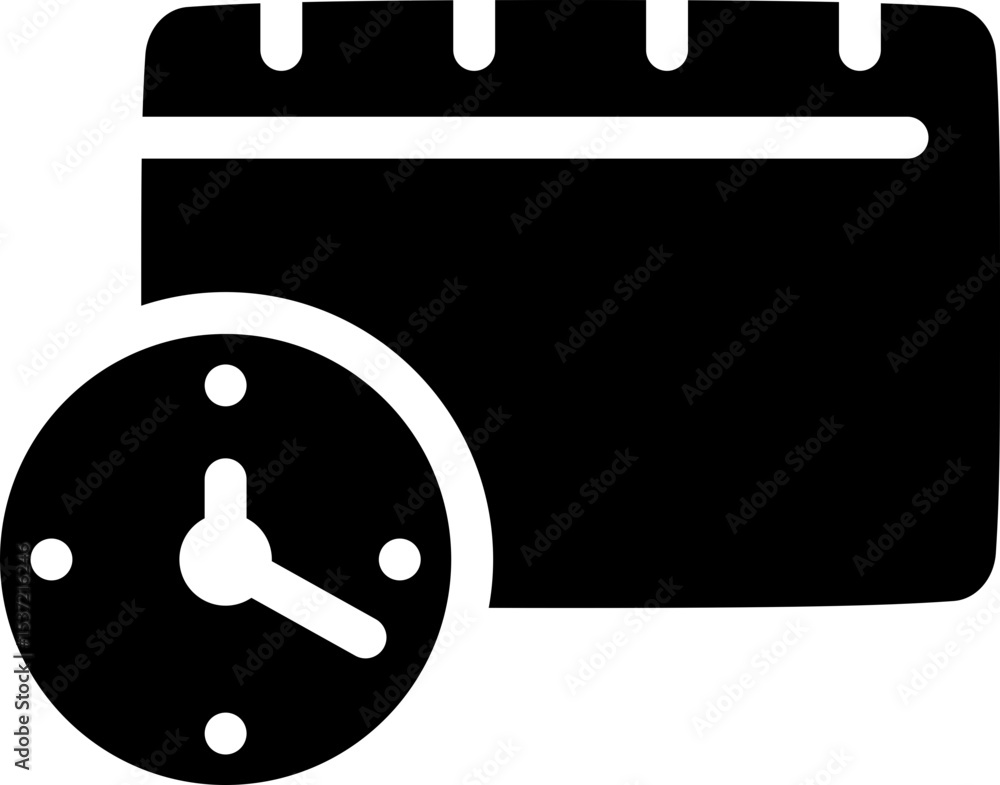 Schedule calendar time planning icon. Silhouette style. Schedule calendar time planning icon. Silhouette style.