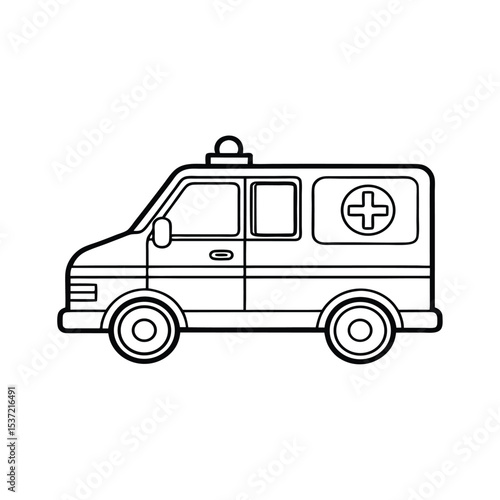 Wallpaper Mural Ambulance Vector Illustration – Emergency Medical Vehicle, Paramedic Transport, First Aid Car Torontodigital.ca