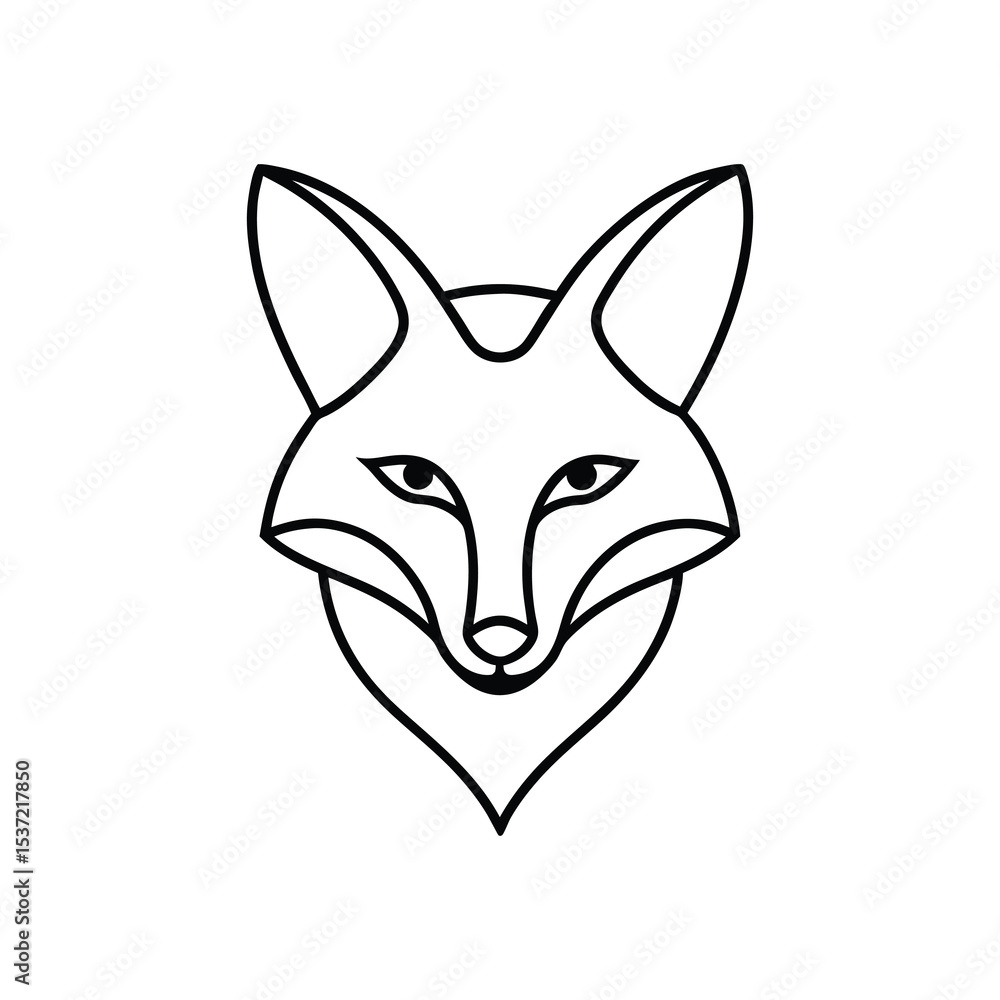 Fototapeta premium fox head line art