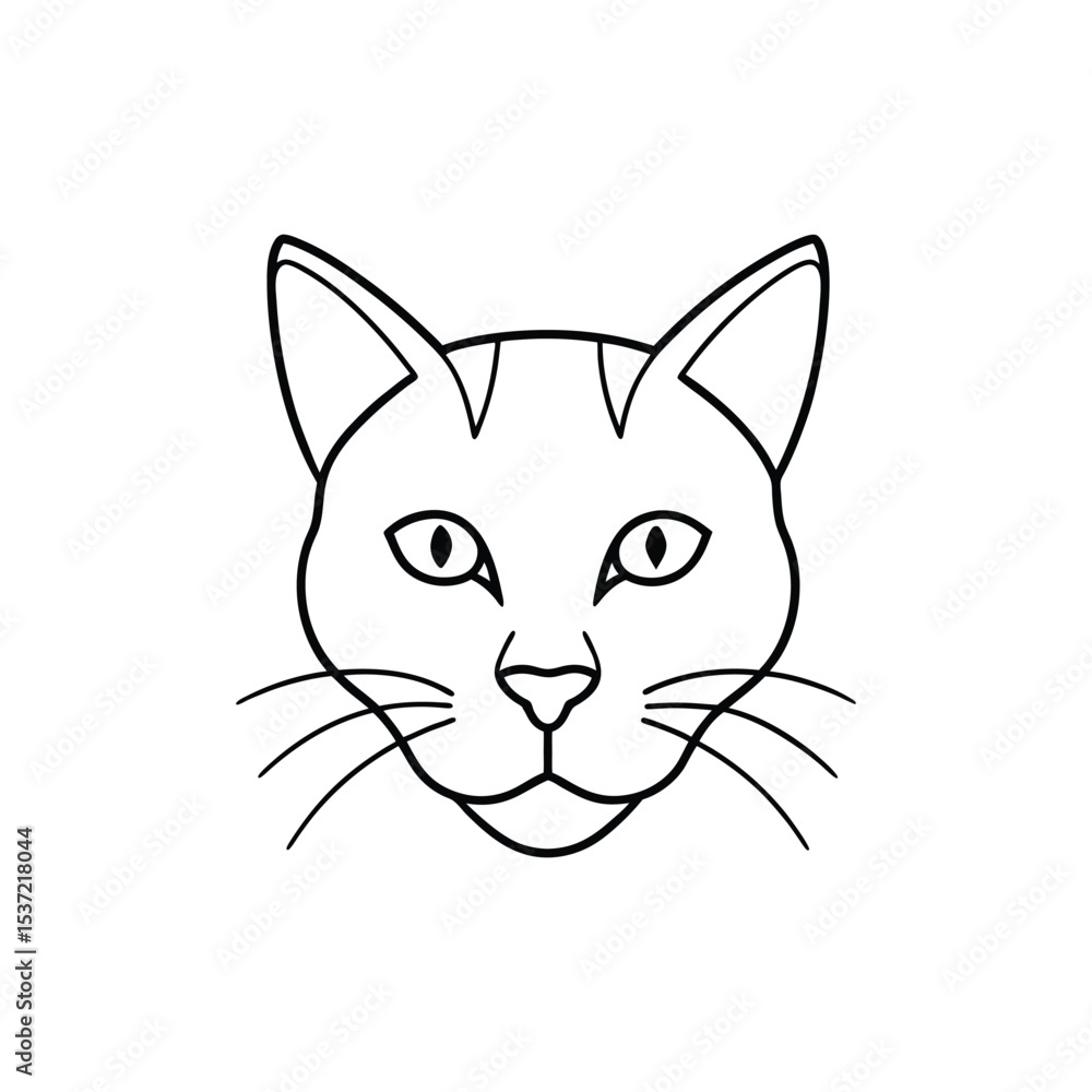 Obraz premium cat head line art