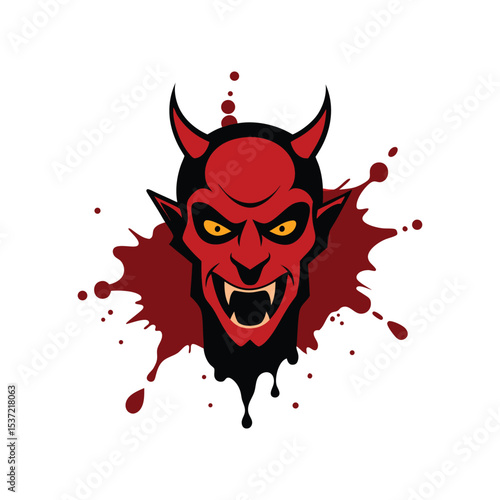 devil head from paint splash vector