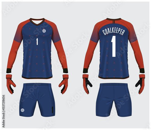 Soccer goalkeeper uniform design template