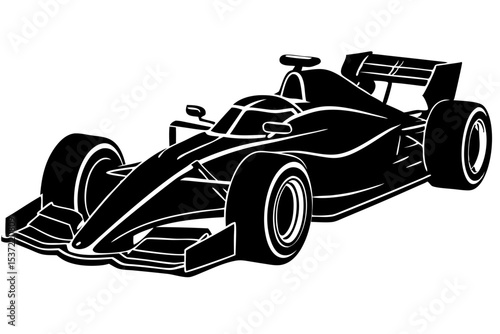Powerful Silhouette of a Formula 1 Race Car Speed, Design, and Engineering Excellence