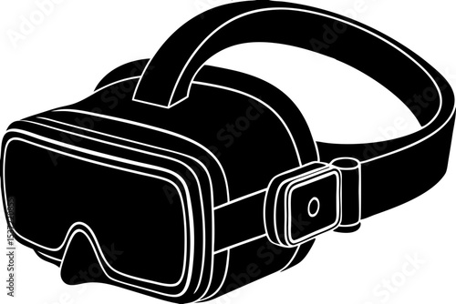 Immersive Virtual Reality Headset Exploring New Worlds Through Digital Technology