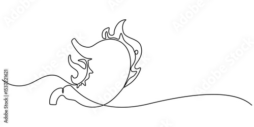 upset stomach continuous one line drawing, Continuous Line Drawing Of A Stomach, bad stomach, Upset stomach. Stomachache. Digestive disorder. vector illustration on white background, reflux minimal.