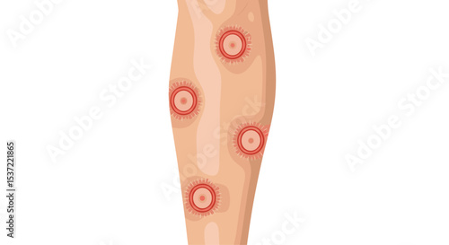 Skin Condition Leg Showing Eczema Dermatitis Rash Allergic Reaction Inflammation Irritation Symptoms