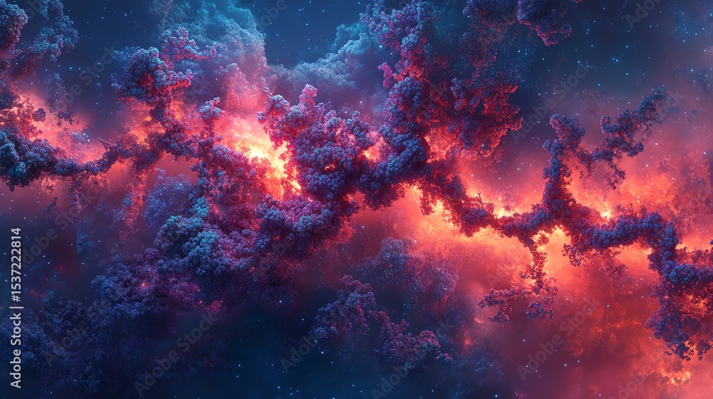 Cosmic Bloom: A Nebula of Pink and Blue Cosmic Bloom: A Nebula of Pink and Blue