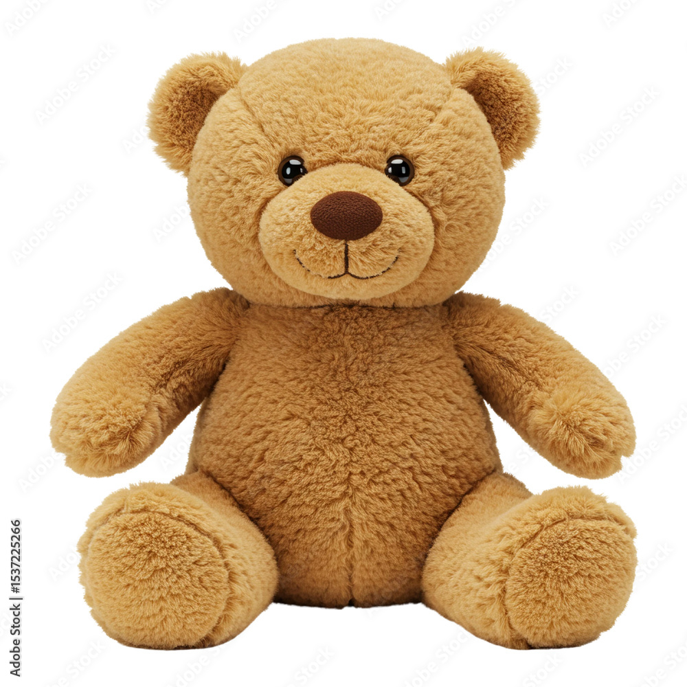 Fototapeta premium Cute Brown Teddy Bear Plush Toy Sitting Isolated