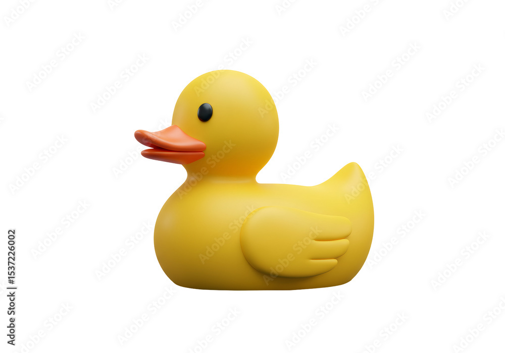 Yellow Rubber Duck Toy with Smooth Surface on Transparent Background Yellow Rubber Duck Toy with Smooth Surface on Transparent Background