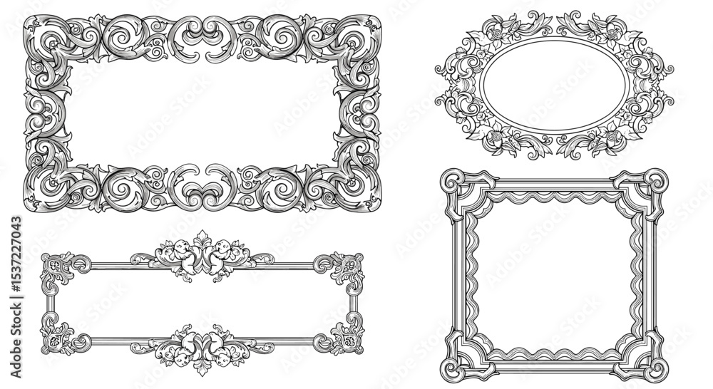 Obraz premium Ornate Frame Design Elements for Artistic Project and Craft Ideas