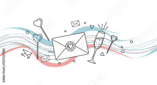 Love Letter With Champagne Celebration For Couples and Special Occasions