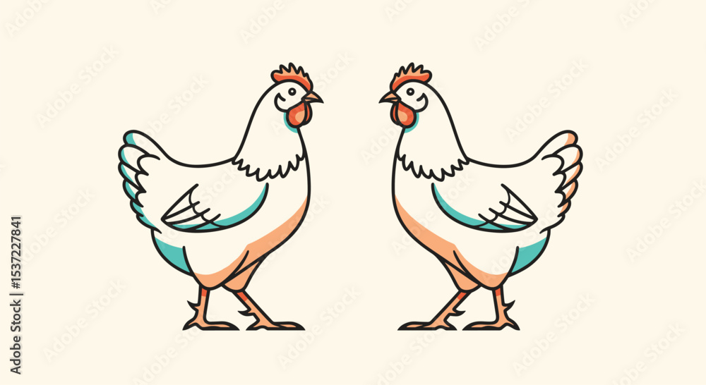 The Domesticated Fowl Chickens and Farming and Poultry Production Concept The Domesticated Fowl Chickens and Farming and Poultry Production Concept
