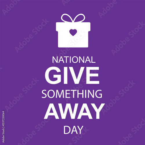 Purple Poster for National Give Something Away Day with Gift Icon