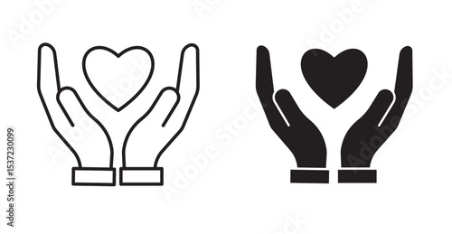 Heart and hands icon