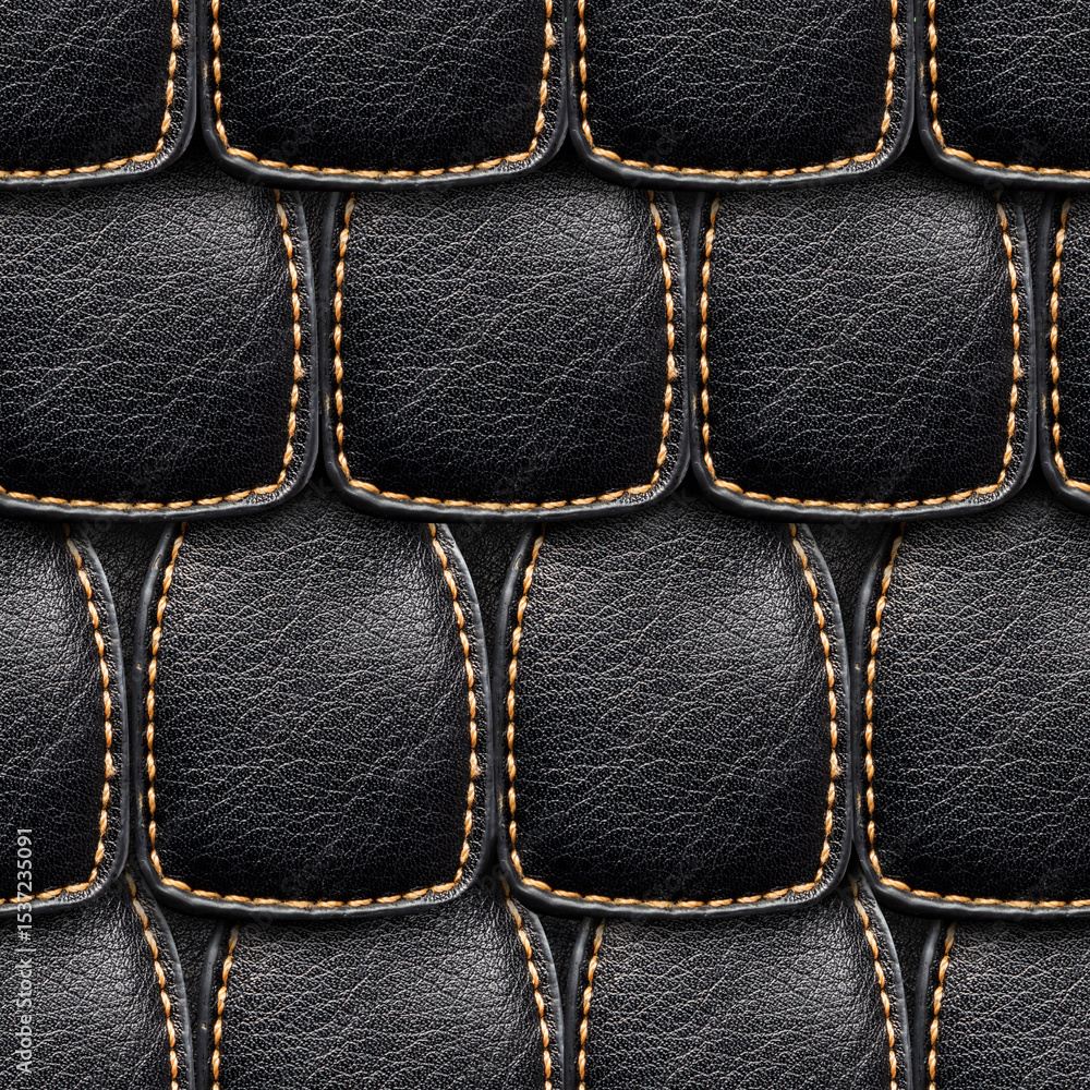 Seamless 4k photo texture material of scaly black leather armor surface. Seamless 4k photo texture material of scaly black leather armor surface.