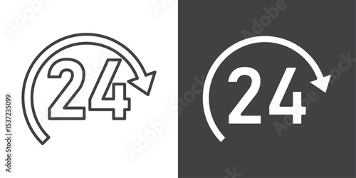 24 hours icon symbol illustration logo