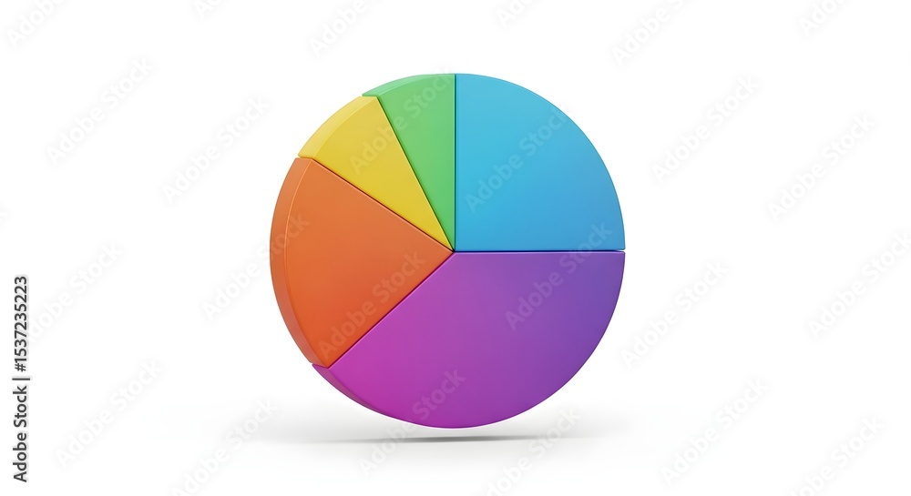 Colorful 3D Pie Chart Data Visualization and Infographic Element Colorful 3D Pie Chart Data Visualization and Infographic Element
