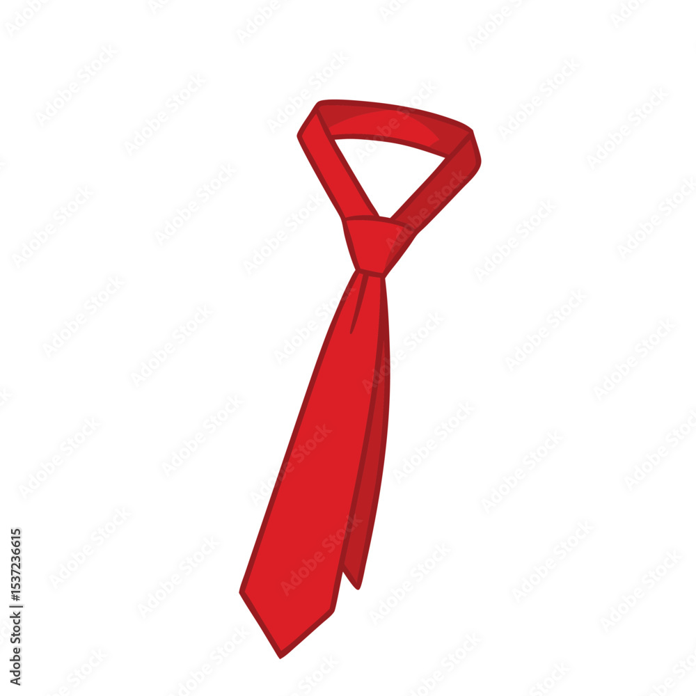 Simple vector illustration of a red tie isolated on a crisp white background graphic design Simple vector illustration of a red tie isolated on a crisp white background graphic design