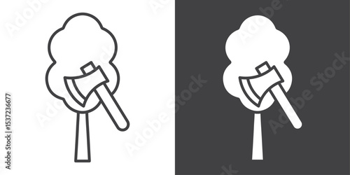 deforestation icon symbol illustration logo