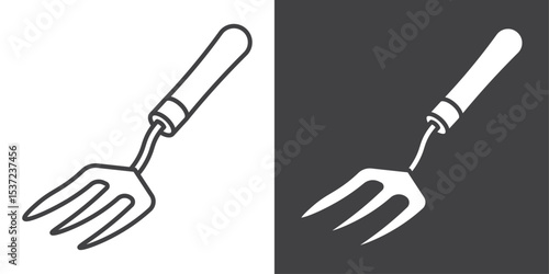 garden fork icon symbol illustration logo