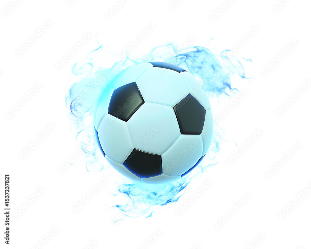 Obraz premium Fiery soccer ball isolated on a white background png