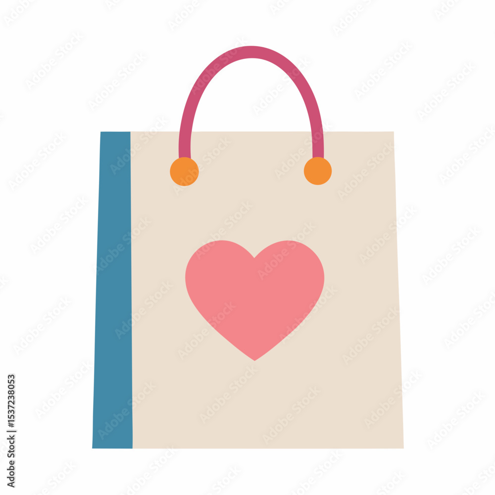 shopping bag with hearts shopping bag with hearts