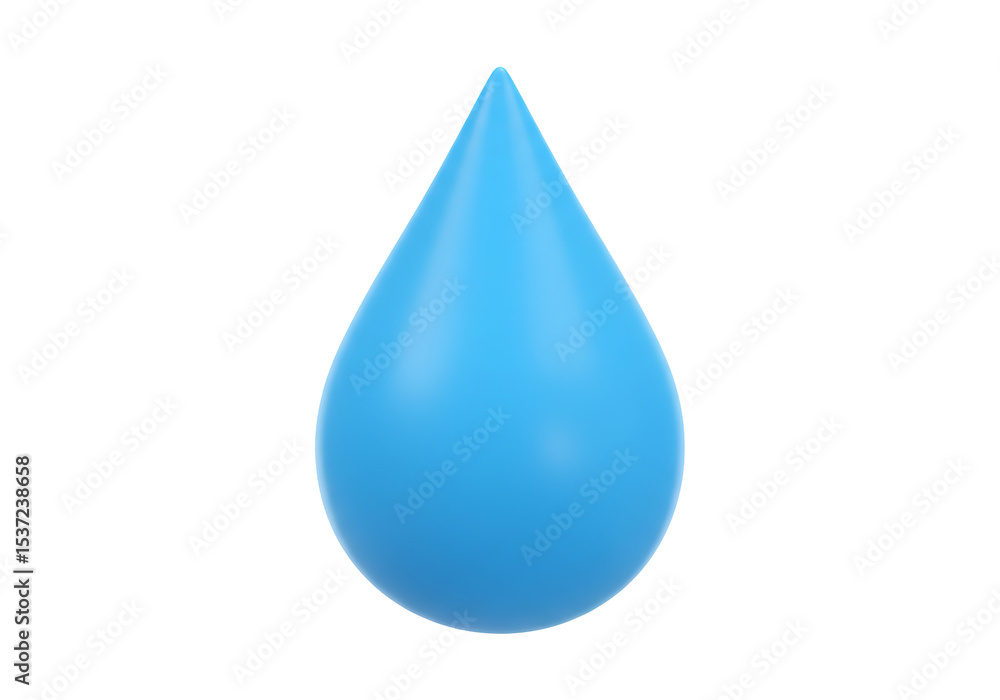 Isolated Vivid Blue Water Drop in Three Dimensional Style Over Black Backdrop Isolated Vivid Blue Water Drop in Three Dimensional Style Over Black Backdrop