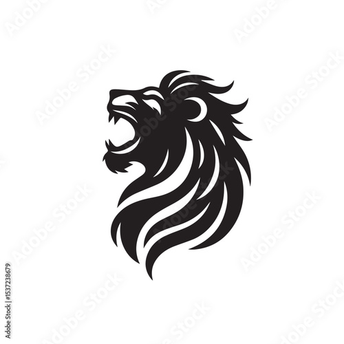 Wallpaper Mural Roaring lion head profile abstract black design Torontodigital.ca