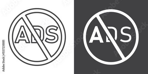 No ads icon symbol illustration logo