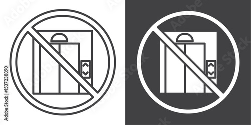 no elevator icon symbol illustration logo