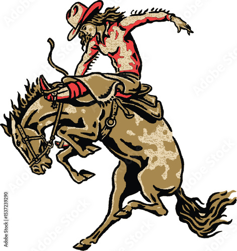 Cowgirl bronco horse western