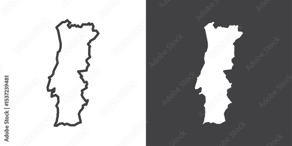Fototapeta premium portugal map icon symbol illustration logo