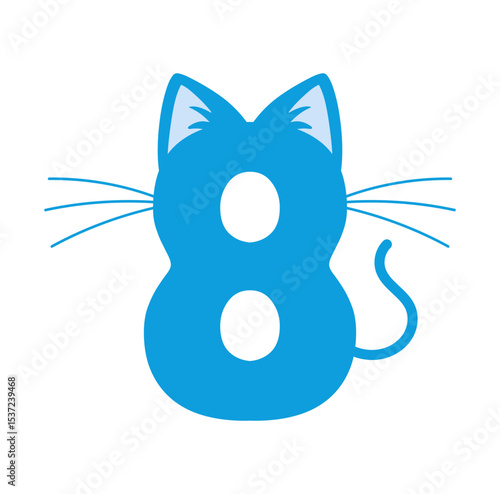 Eighth Birthday Svg file, Happy Birthday Vector, Cat Number 8 File, Birthday Kid Design, Kitty Number 8 Svg, Birthday Boy Clipart, Birthday Party Design, 8th Birthday Clipart, Cat Number 8 File.