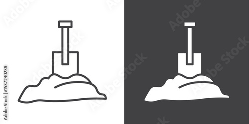 snow and shovel icon symbol illustration logo