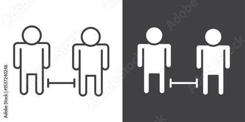 social distancing icon symbol illustration logo