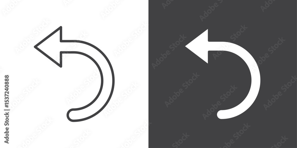 Naklejka premium undo arrow icon symbol illustration logo