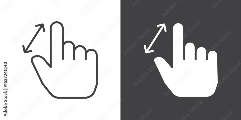 Fototapeta premium zoom gesture icon symbol illustration logo