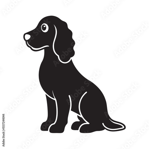 Cocker Spaniel Sitting Dog Silhouette Image