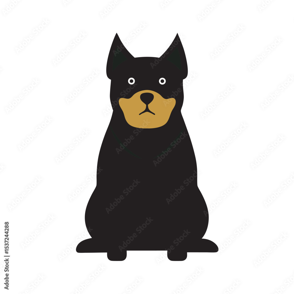 Rottweiler Sitting Dog Vector Silhouette Design Rottweiler Sitting Dog Vector Silhouette Design