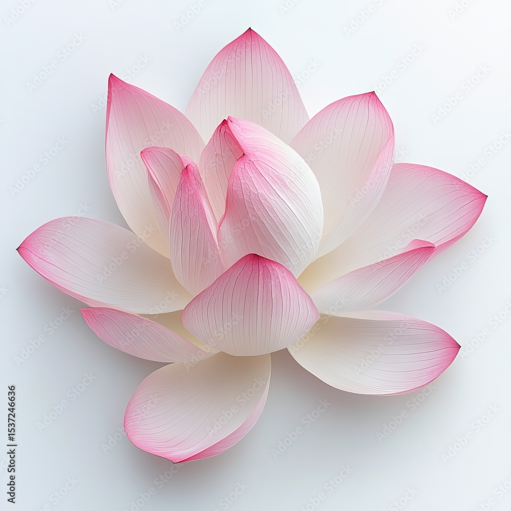 Lotus Flower: A pristine, photorealistic close-up showcases a delicate lotus flower, its soft pink petals unfurling gracefully, inviting viewers to appreciate its ethereal beauty. Lotus Flower: A pristine, photorealistic close-up showcases a delicate lotus flower, its soft pink petals unfurling gracefully, inviting viewers to appreciate its ethereal beauty.